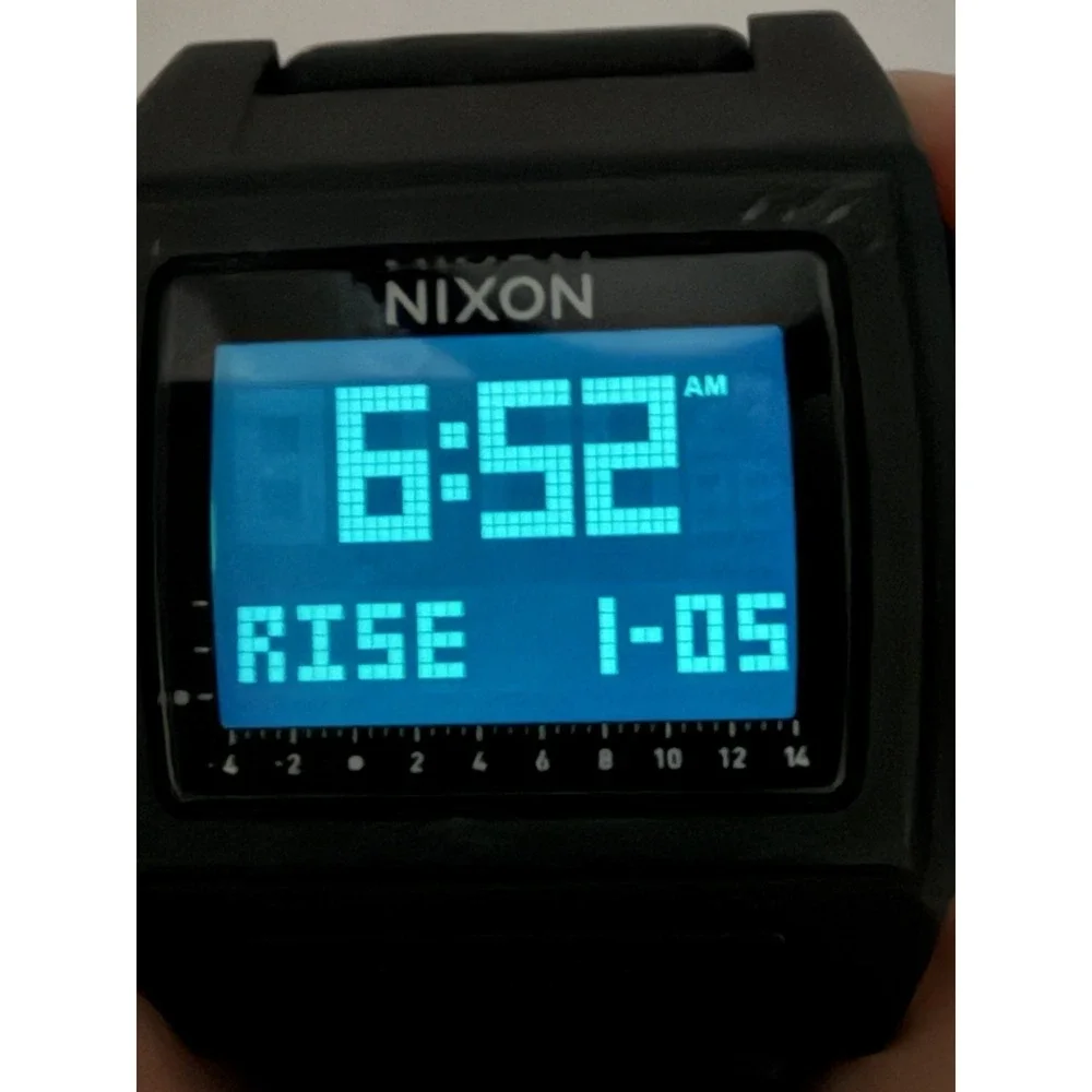 Nixon Base Tide Pro New Battery Digital Watch Black Surf Tactical Mens 42MM 8.5